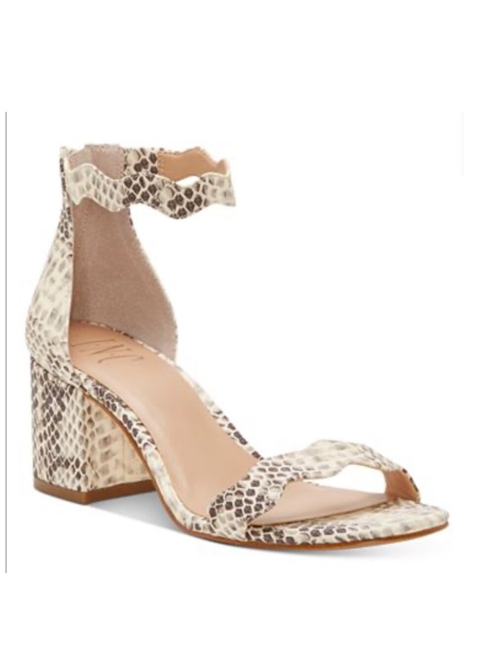 INC Hadwin Snake Scalloped Block Heel Zipper Sandals Size 8 NIB - Picture 1 of 12
